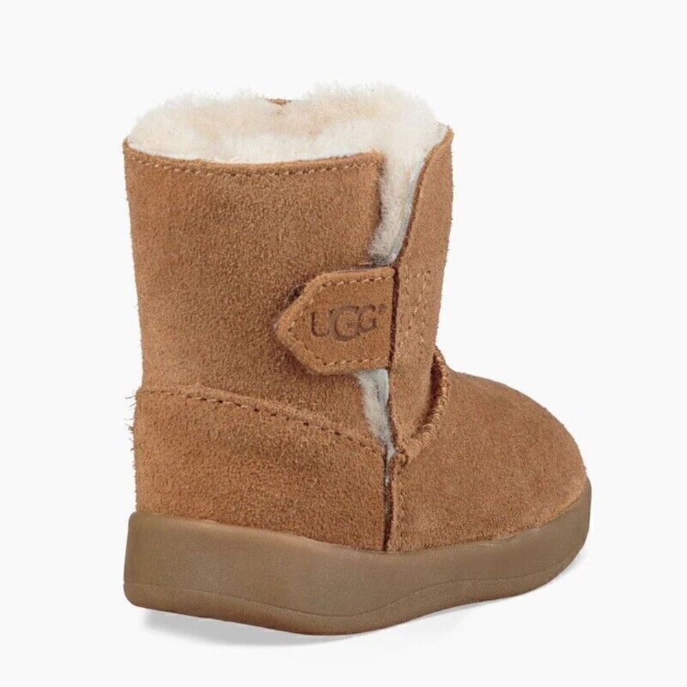 UGG I KEELAN Boot Infant 0/1 Chestnut Suede Shoes Fur Lined Winter Boots NEW - Picture 3 of 9